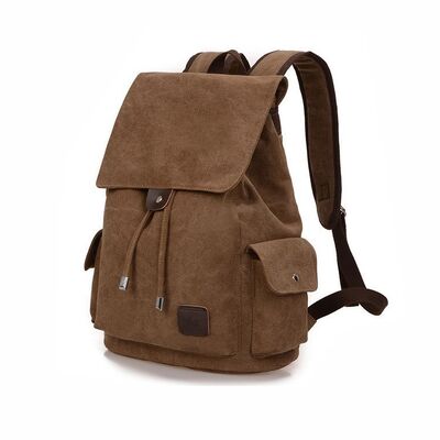 Retro Brown Canvas Backpack Multi-functional Inner Pockets Large Capacity Outdoor Sports Backpack Durable and long-lasting Style