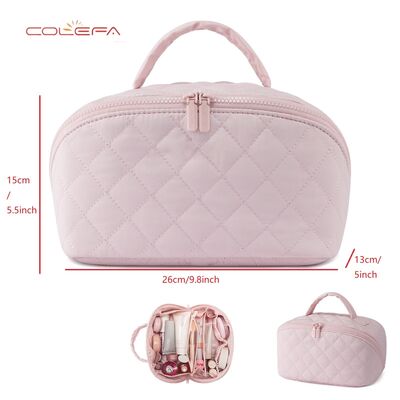 Customized Polyester Women's Large Capacity Cosmetic Bags New Style Makeup Organizer Travel-Friendly Portable Toiletry Pouch