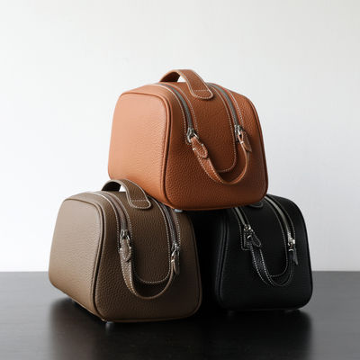 2025 New Lychee-Textured Vintage Colors PU Leather Cosmetic Bag Women's Portable Travel Toiletry Bag High-End Organizer