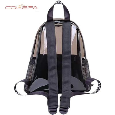 Black Transparent Backpack Modern Style Fashion Waterproof PVC Jelly Backpack Summer Travel Beach Commuting Bag with Logo
