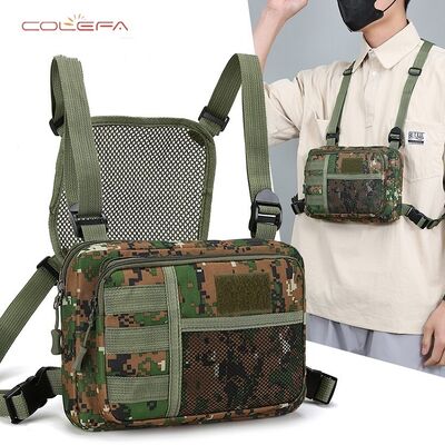Custom Oxford Outdoor Sports Chest Bag Men's Vest Bag Multi-Functional Large Capacity Camo Trendy Casual Vest Chest Bags
