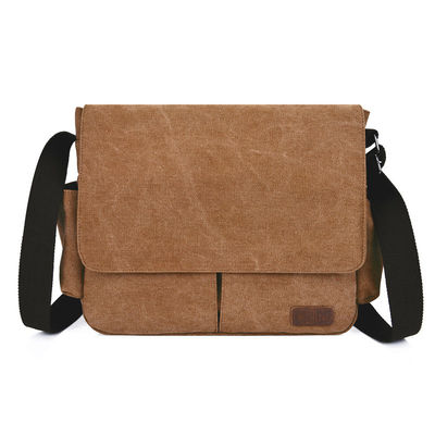 16.5 / 17 Inch Flap Men Sling Crossbody Laptop Canvas Shoulder Messenger Bag For Men