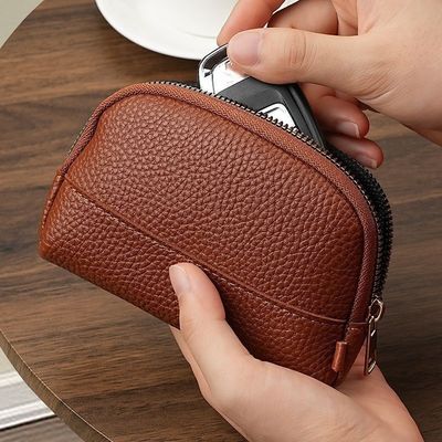 2026 Must-Have Vintage Textured Zipper Coin Purse Compact and Exquisite Key Organizer Mini Clutch Card Holder & Coin Pouch