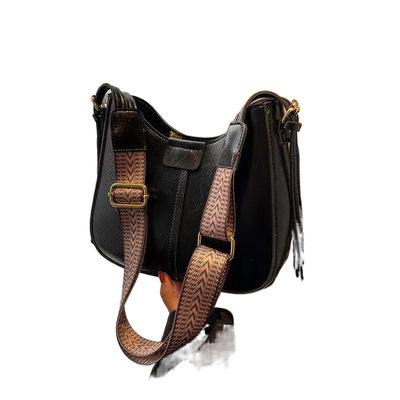 New Women's Bag Trendy Fashion Crossbody Bags Retro Wide-Strap Shoulder Bucket Bags in Style Wholesale Customizable LOGO