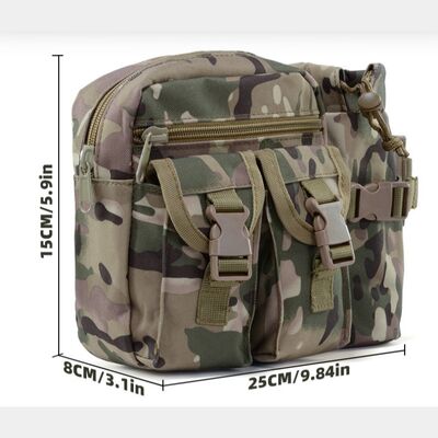 Wholesale Canvas Camo Fishing Multi-Functional Water Bottle Pouch Construction Site Work Sports Outdoor Tactical Men's Waist Bag