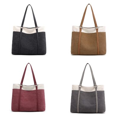 Custom Shoulder Tote Bag Spring New Arrival Japanese & Korean Style Casual Women's Fashion Solid Color Versatile Canvas Tote
