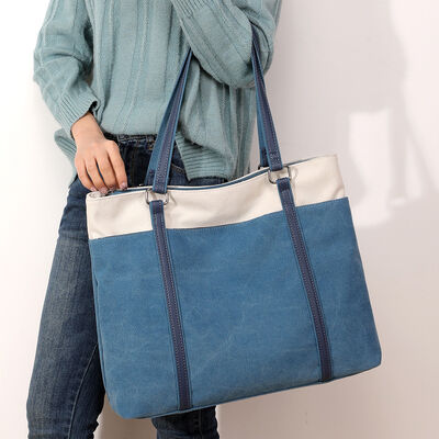 Custom Shoulder Tote Bag Spring New Arrival Japanese & Korean Style Casual Women's Fashion Solid Color Versatile Canvas Tote