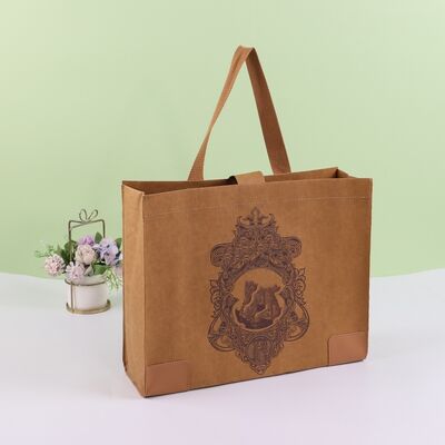 Colefa Professional Kraft Paper Handled Bags Custom Logo Printing Washable Gift Promotional Shopping Bags Durable Long-Lasting