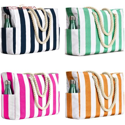 Colefa Customized Travel Beach Bag Women's Canvas Tote Bag Premium Shoulder Large Capacity Handbag Storage Bags with Logo
