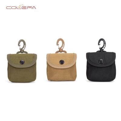 Customizable Outdoor Use Leisure Mini Key Pouch Compact Wallet & Earbud Case Nylon Lightweight Camo Hook Style Bag