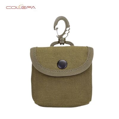 Customizable Outdoor Use Leisure Mini Key Pouch Compact Wallet & Earbud Case Nylon Lightweight Camo Hook Style Bag