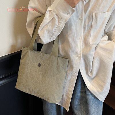 Customized Casual Lightweight Minimalist Nylon Bag New Women's Tote Bag Simple Mini Versatile Handheld Book Storage Bag