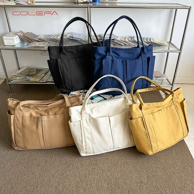 2026 New Canvas Tote Bags Handheld Shoulder Beach Bags Fabric Large Capacity for Women Custom-Made with Personalized LOGO