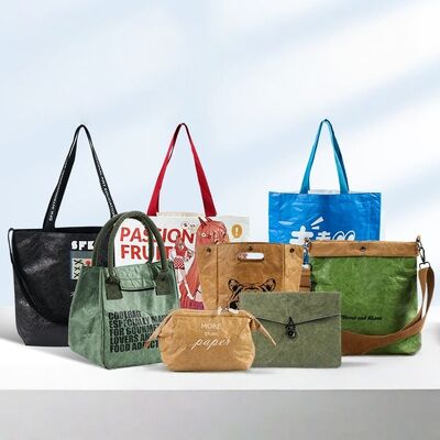 Carrying Washable Paper Backpack Simple Design Brown Kraft Paper Backpack