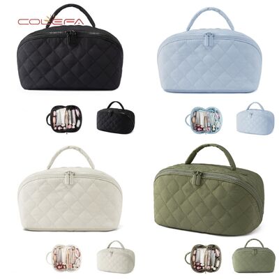 Customized Polyester Women's Large Capacity Cosmetic Bags New Style Makeup Organizer Travel-Friendly Portable Toiletry Pouch