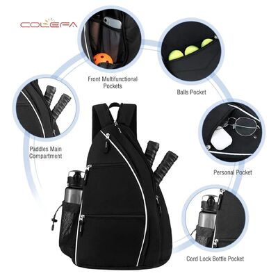 400D Oxford Fabric Tennis Sports Racket Bag Backpack Storage Pouch Breathable Portable Backpack Container with Customized Logo