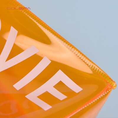 Wholesale Jelly-Color-Style PVC Bag Orange Pouch Supermarket Shopping Trendy Influencer Gift Packaging Bag with Custom LOGO