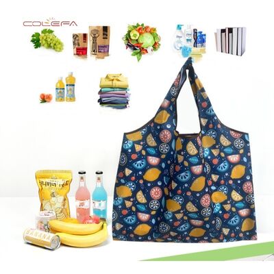 210D Oxford Portable Eco-Friendly Grocery Shopping Bag Lightweight Waterproof Shoulder Tote Large Capacity Foldable Shopping Bag