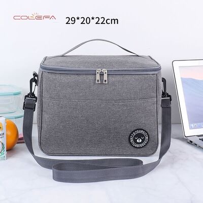 Lunch Box Handheld Square Insulated Bag Oxford Reinforced Bento Bag Large Capacity Picnic Bag for Office Workers and Students