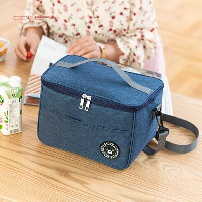 Lunch Box Handheld Square Insulated Bag Oxford Reinforced Bento Bag Large Capacity Picnic Bag for Office Workers and Students