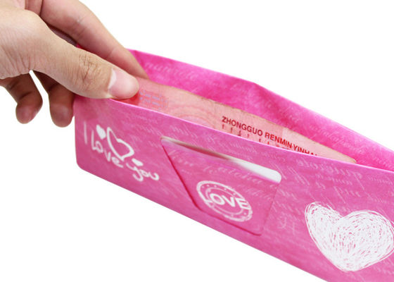 Sweet Heart Washable Tyvek Paper Wallet Custom Logo Pink Tyvek Mighty Wallet