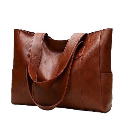 Large Tote Bag for Women 2025 New Korean Style Big Capacity Versatile Tote Handbag Soft PU Leather Shoulder Bag with LOGO