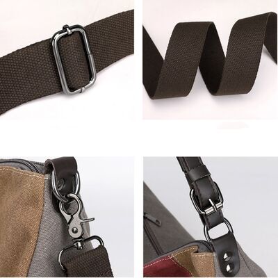 New Vintage Patchwork Tote Bag 2026 Fashion Crossbody Shoulder Bags for Women Large Capacity Canvas Contrast-Color Tote Bag