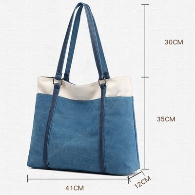 Custom Shoulder Tote Bag Spring New Arrival Japanese & Korean Style Casual Women's Fashion Solid Color Versatile Canvas Tote