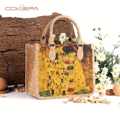 Custom Cork Tote Bag for Women Portuguese Bark Handbag Multi-Purpose Daily Casual 2026 New Handheld Eco-Friendly Style