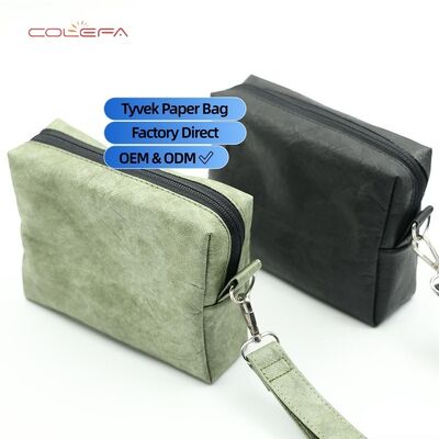 Travel Essentials Tyvek Waterproof Toiletry Bag Cable Organizer Portable Holder Machine-Washable DuPont Paper Customizable Bag