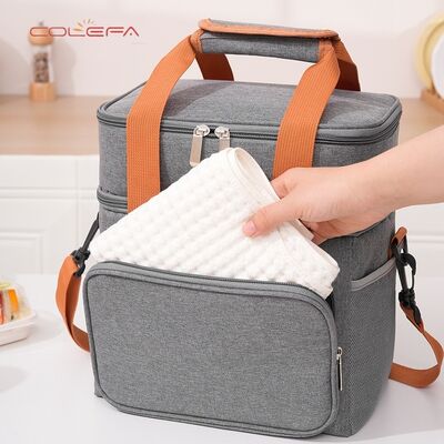 Customizable Double-Layer Insulated Bag Oxford Portable Bags Large Capacity Picnic Lunch Box Bag Wholesale with LOGO