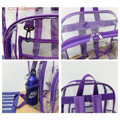 Colefa Manufacturer Direct Transparent PVC Made Backpacks LightWeight Transparent Color Waterproof Large-Capacity Student Backpacks with Customizable Logos