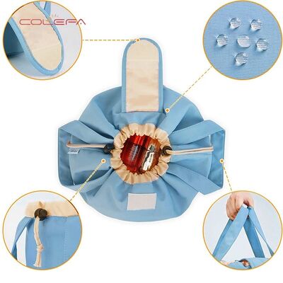 New Arrival Large Capacity Portable Polyester Drawstring Cosmetic Bag Travel Toiletry Pouch Fashion Makeup Brush Organizer