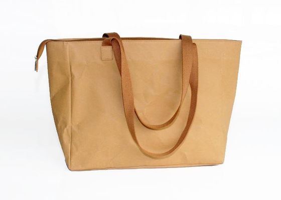 Stützbare Stadtstreicherinhandtaschen Browns waschbare Tote Bags Kraft Paper Shopping mit kundenspezifischem Logo